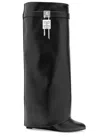 Givenchy Shark Lock Calf Leather Knee-high Boots In Black