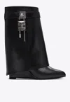 Givenchy Shark Lock Ankleboot Low Heels Ankle Boots In Black Leather In Black