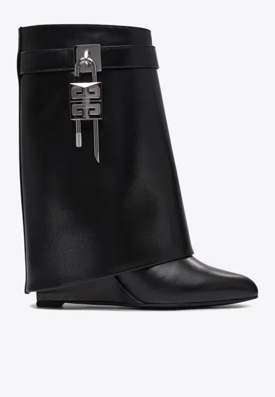 Givenchy Shark Lock Ankleboot Low Heels Ankle Boots In Black Leather