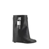 Givenchy Shark Lock 90 Leather Ankle Boots Shoes In Black