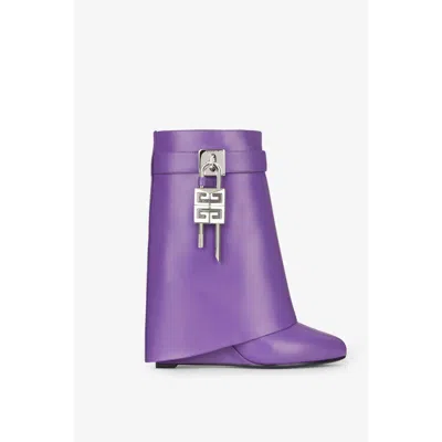 Givenchy Shark Lock Ankle Boots 90mm_ultraviolet In Purple