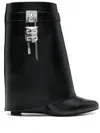 Givenchy Shark Lock 90 Leather Ankle Boots Shoes In Black