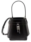 Givenchy 'shark Lock' Black Bucket Bag With 4g Padlock In Smooth Leather Woman In Multicolor