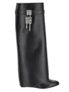 Givenchy Shark Lock Calf Leather Knee-high Boots In Black