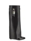 Givenchy Women 'shark' Black Boots With Padlock Detail And Slip-on Style In Leather Woman In Black