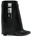 Givenchy Shark Lock 90 Leather Ankle Boots Shoes In Black
