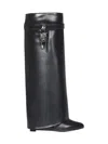 Givenchy 90mm Shark Lock Boots In Black