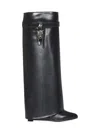 Givenchy 90mm Shark Lock Boots In Black
