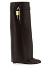 Givenchy Shark Brown Boots With Padlock Detail And Slip-on Style In Leather Woman