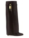 Givenchy Shark Brown Boots With Padlock Detail And Slip-on Style In Leather Woman