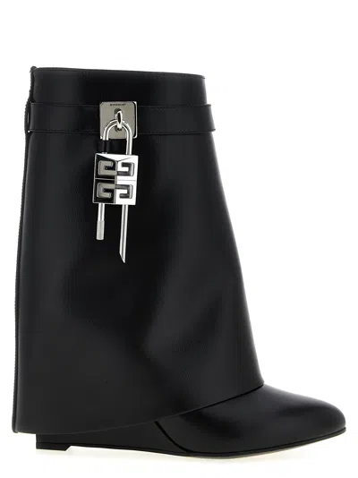 Givenchy Draped Design Black Boots With Pointed Toe And Signature Buckle