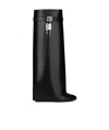 Givenchy Shark Lock Calf Leather Knee-high Boots In Black