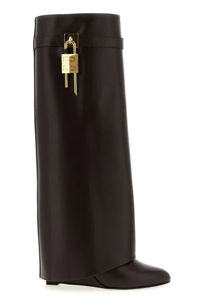 Givenchy 'shark Lock' Boots In Brown