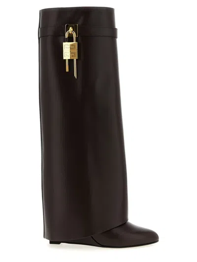 Givenchy 'shark Lock' Boots In Brown