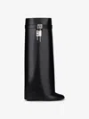 Givenchy Shark Lock Calf Leather Knee-high Boots In Black