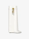 Givenchy Shark Lock Boots In Leather In Ivory