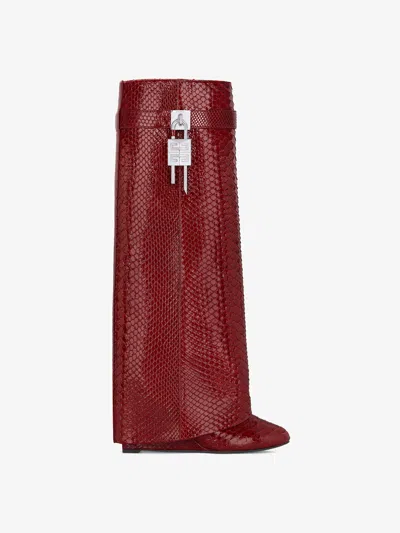 Givenchy Bottes Shark Lock En Python In Pink