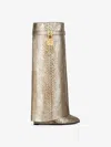 Givenchy Shark Lock Boots In Python With Iridescent Effect In Silvery