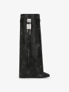 GIVENCHY SHARK LOCK BOOTS IN SATIN WITH STRASS