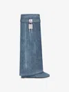 GIVENCHY BOTTES SHARK LOCK EN DENIM DÉLAVÉ