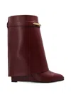 Givenchy Shark Leather Ankle Boots Gold Detail In Animal Print