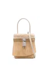 Givenchy Shark Lock Medium Suede Bucket Bag In Brown