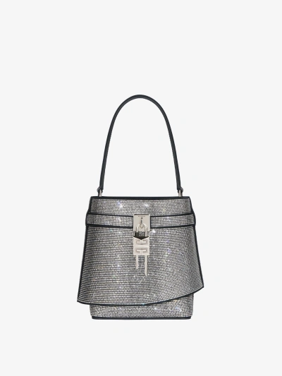 Givenchy Shark Lock Bucket Bag In Leather With Strass In Multicolor