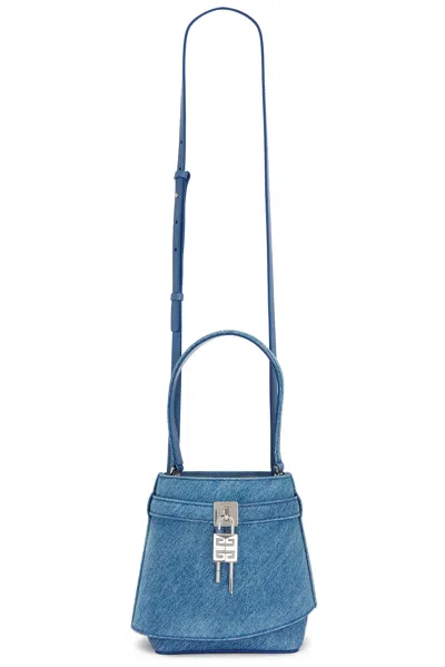 Givenchy Shark Lock Bucket Bag In Medium Blue