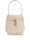 Givenchy Shark Lock Leather Bucket Bag In Neutrals