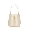 Givenchy Medium Shark Lock Leather Bucket Bag In Nude
