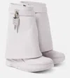 Givenchy Shark Lock Biker Ankle Boots In Grained Leather In Purple