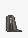 GIVENCHY SHARK LOCK COWBOY ANKLE BOOTS IN AGED LEATHER
