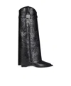 Givenchy Shark Lock Cowboy Leather Boots In Black