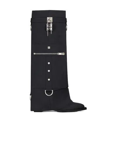 Givenchy Shark Lock Boots In Black