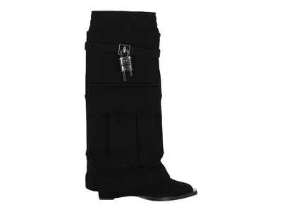 Pre-owned Givenchy Shark Lock Cowboy Pockets Boots (women's) Sneakers In Black