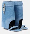 GIVENCHY SHARK LOCK DENIM SANDALS