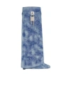 Givenchy Shark Lock Boots In Denim With Floral Embroidery In Medium Blue