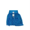 Givenchy Shark Lock Stiletto Ankle Boots In Satin With Feathers In Electric Blue