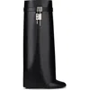 Givenchy Shark Lock Calf Leather Knee-high Boots In Black