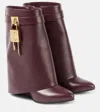 Givenchy Shark Lock Ankle Boots In Leather In Red