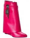 Givenchy Shark Lock Leather Boot In Red