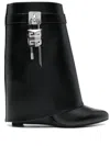 Givenchy Shark Lock 90 Leather Ankle Boots Shoes In Black