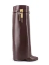 Givenchy Shark Lock Leather Boots In Multi