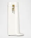 Givenchy Shark Lock Boots In Leather In White