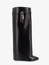 Givenchy Shark Lock Leather Boots In Black