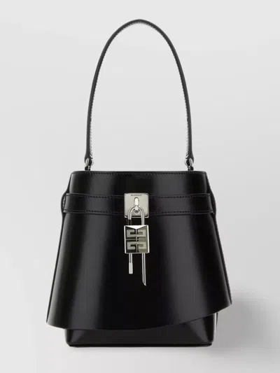 GIVENCHY SHARK LOCK LEATHER BUCKET BAG