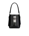 Givenchy Micro Shark Lock Bucket Bag In Box Leather In Black