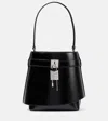 Givenchy Shark Lock Bucket Bag In Leather In Grey