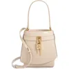 Givenchy Shark Lock Leather Bucket Bag In Natural Beige