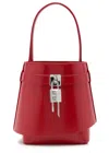 Givenchy Shark Lock Leather Bucket Bag In Red